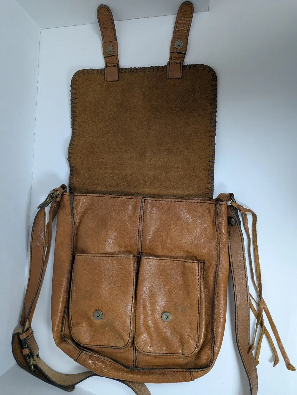 Patricia Nash Patchwork Armeno Genuine Leather Messenger Bag Crossbody Purse